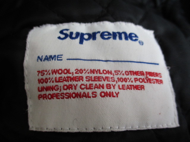SUPREME 名作 07AW 自由の女神 袖レザー スタジャン 黒XL | www