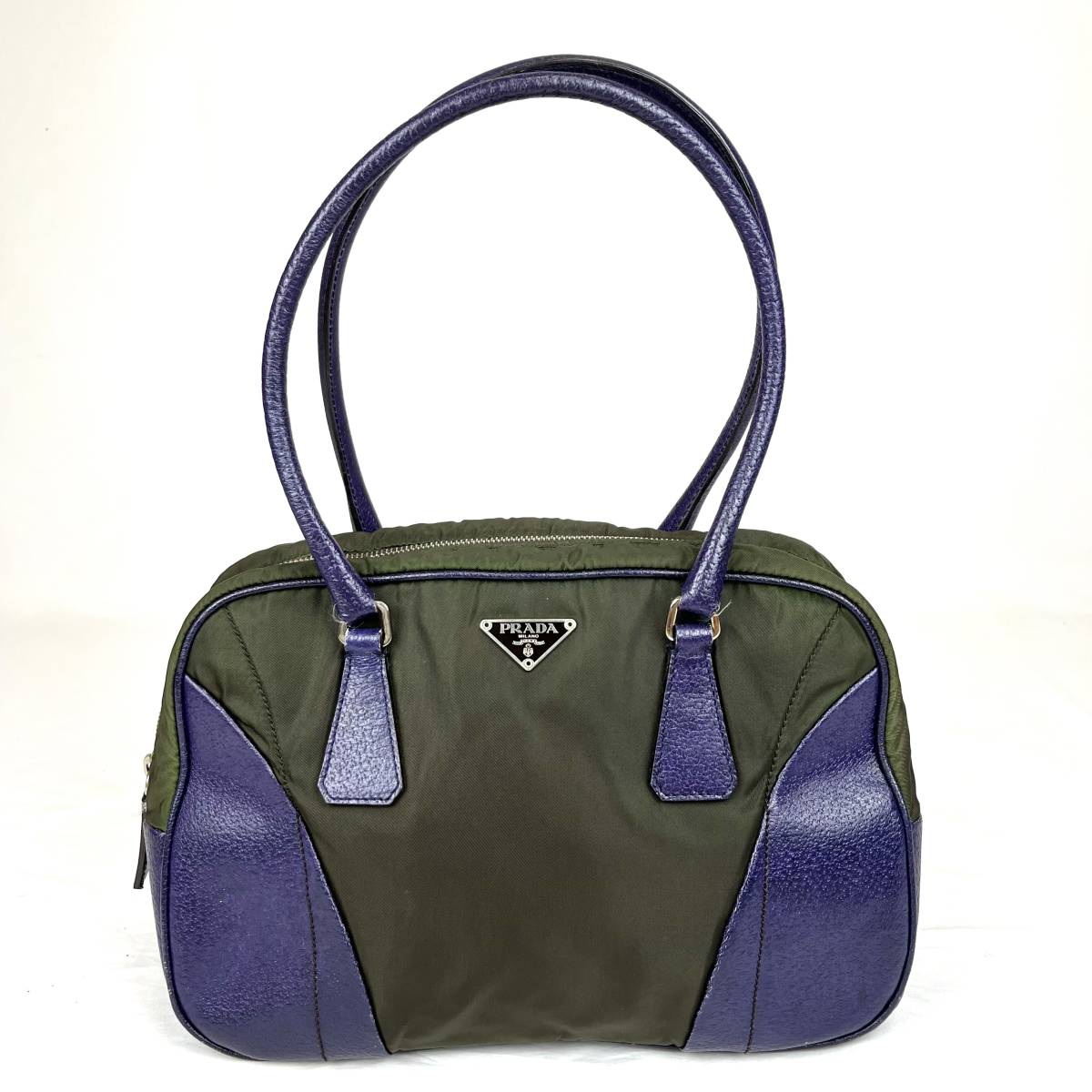 日本最大のブランド 美品 PRADA ロゴプレート レザー ナイロン