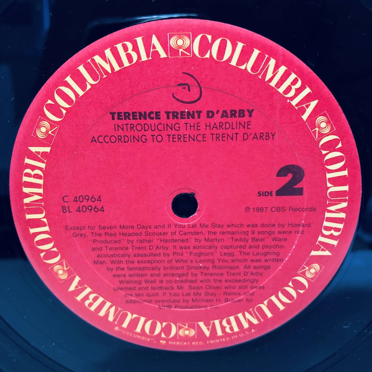【LP】レコード 再生未確認 シュリンク付 TERENCE TRENT D ARBY C 40964 1987 ※まとめ買い大歓迎！同梱可能です！_画像7