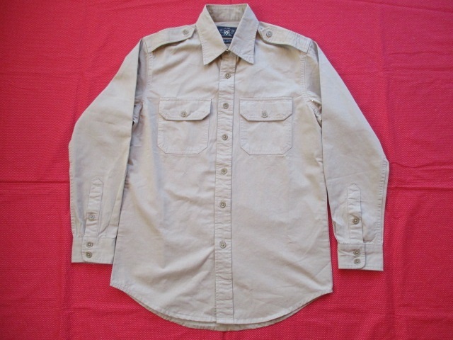 ★【新品・未使用・タグ付き】RRL/ダブルアールエル/MILITARY　WORKSHIRTS　KHAKI/ミリタリーワークシャツ　カーキ/Sサイズ★_画像1