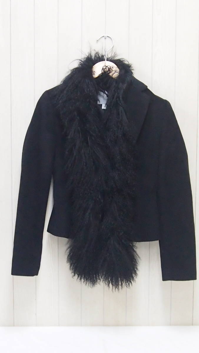  beautiful goods *KOOKAI* Koo kai * fur attaching jacket * black *38*302S4-F11681