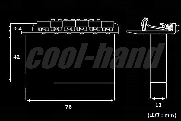 シンクロトレモロブリッジ　11.3mm　ブラック　ダイキャストブロック_画像3