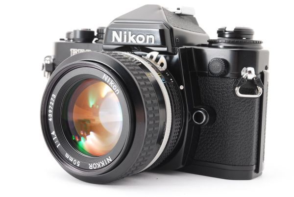 美品 Nikon FE2 SLR Film Camera Black Ai 50mm f/1.4 清掃済 1144019_画像3