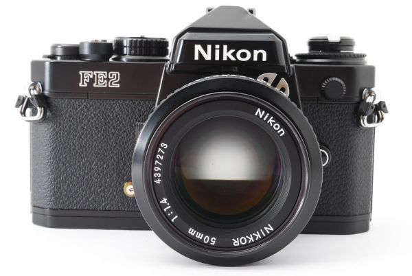 美品 Nikon FE2 SLR Film Camera Black Ai 50mm f/1.4 清掃済 1144019_画像2