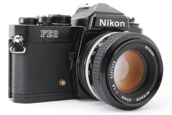 美品 Nikon FE2 SLR Film Camera Black Ai 50mm f/1.4 清掃済 1144019_画像4