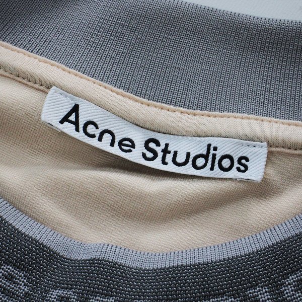 美品 メンズ Acne Studios アクネストゥディオズ ビッグシルエット モックネックロゴTシャツ L/サーモンピンク【2400013201742】_画像9