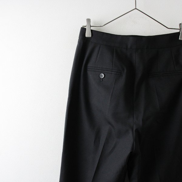  beautiful goods UNTITLED Untitled wool moheya tuck strut pants 2/ black bottoms (B)[2400013217378]