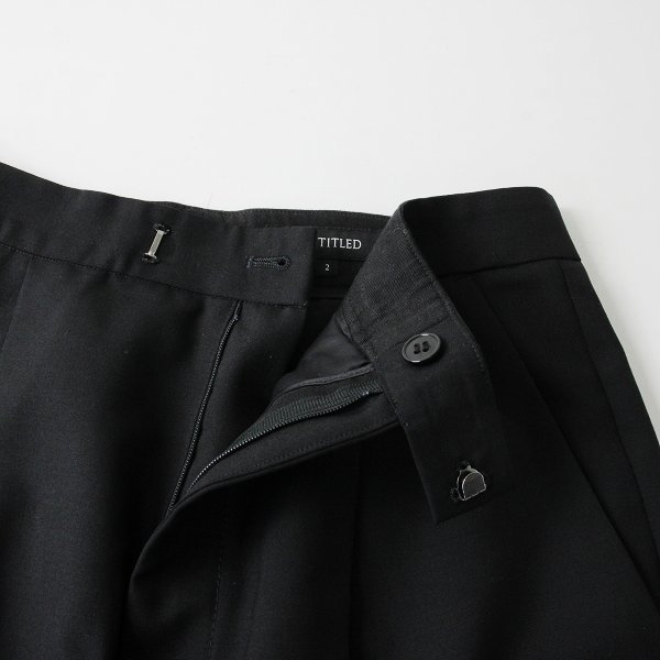  beautiful goods UNTITLED Untitled wool moheya tuck strut pants 2/ black bottoms (B)[2400013217378]