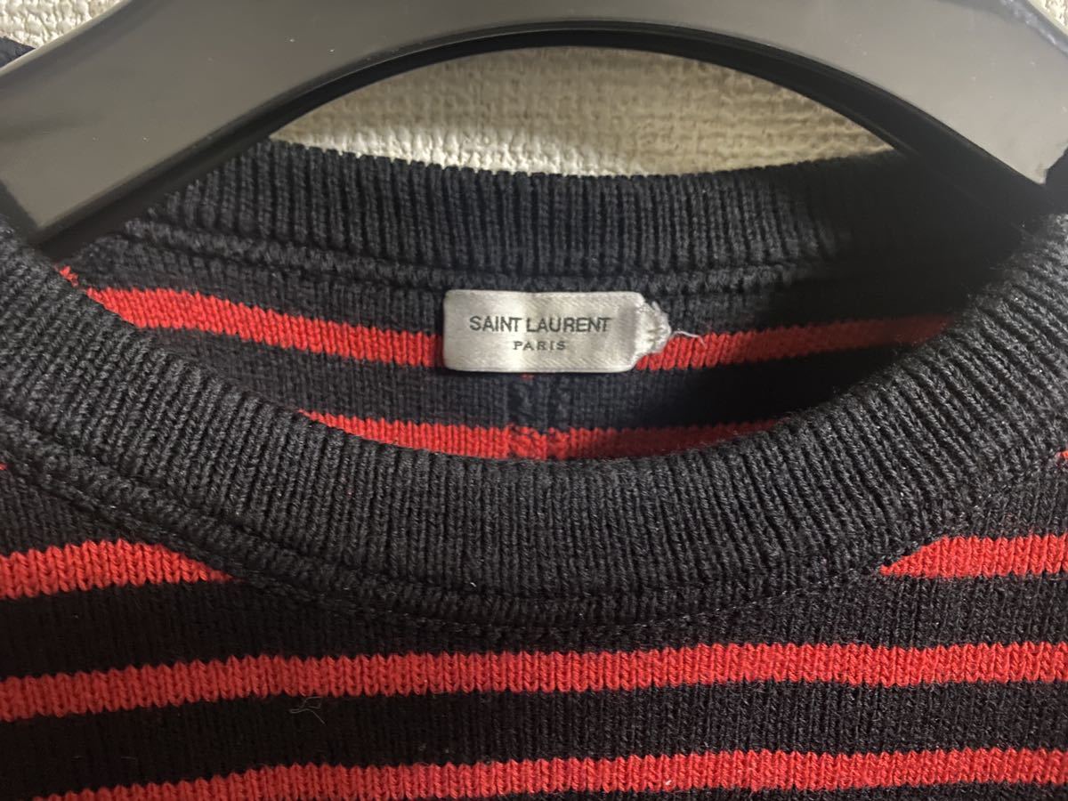 saint laurent paris 15AW 赤黒ボーダーニット サンローランパリ saint laurent paris 15AW 赤黒ボーダーニット サンローランパリ