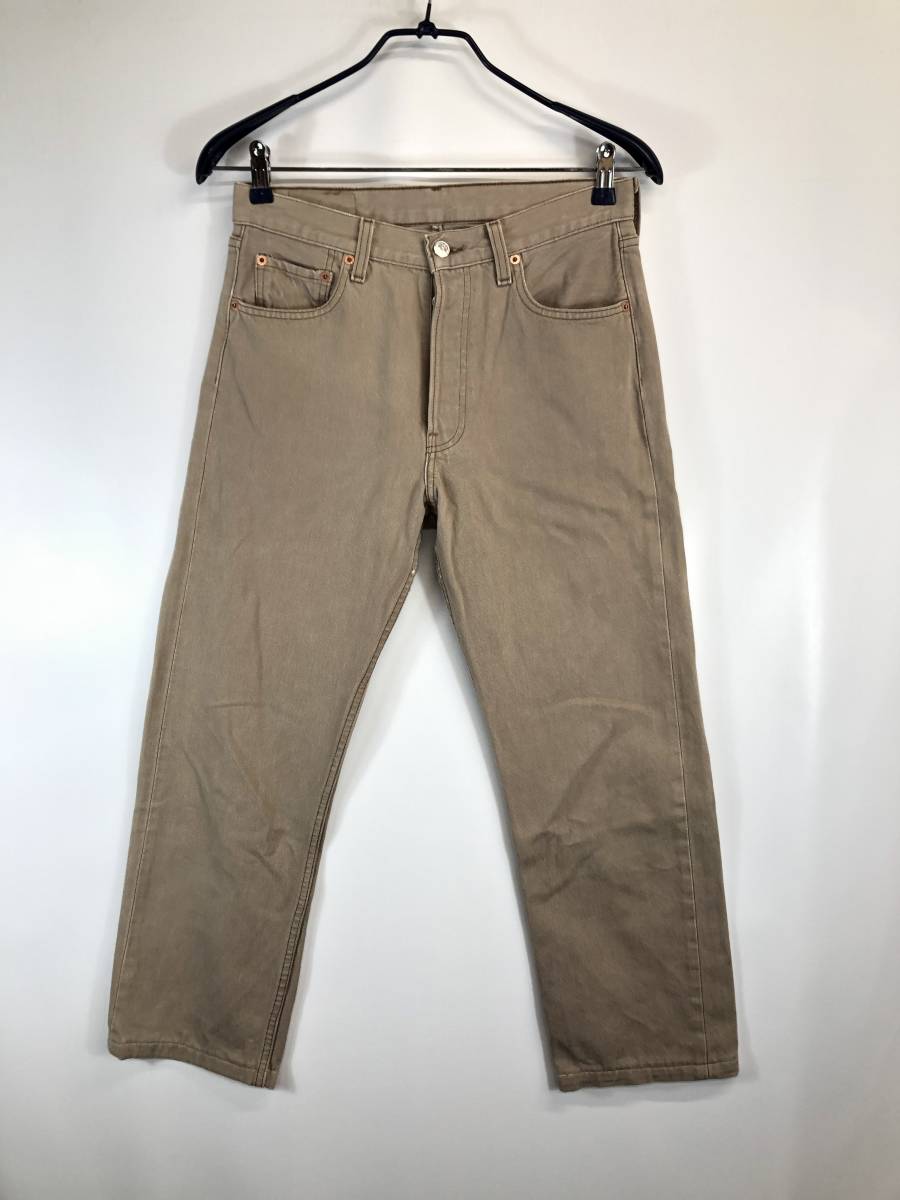 90s ユーロリーバイス 501 カラーデニムパンツ ベージュ系 W31 501-0141 ボタン裏273