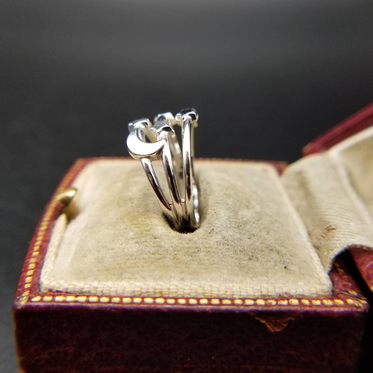 AVON звезда месяц серебряный цветный американский Vintage кольцо 3 полосный re year кольцо Vintage костюм ювелирные изделия 