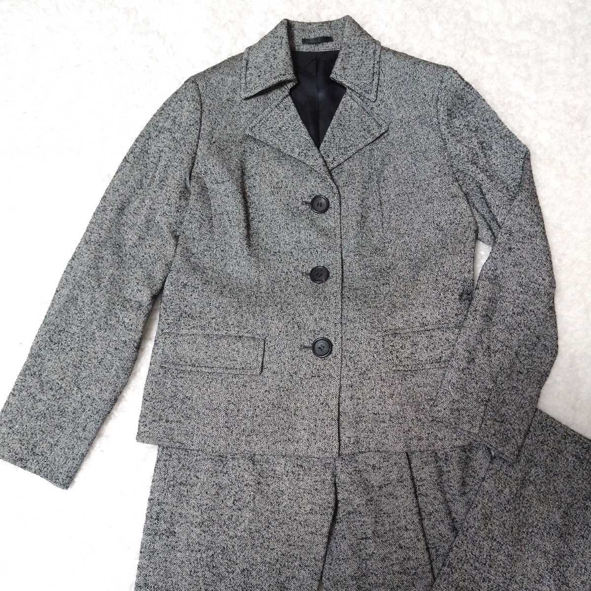 良品 BURBERRY ツイードセットアップ 大きいサイズ パンツスーツ