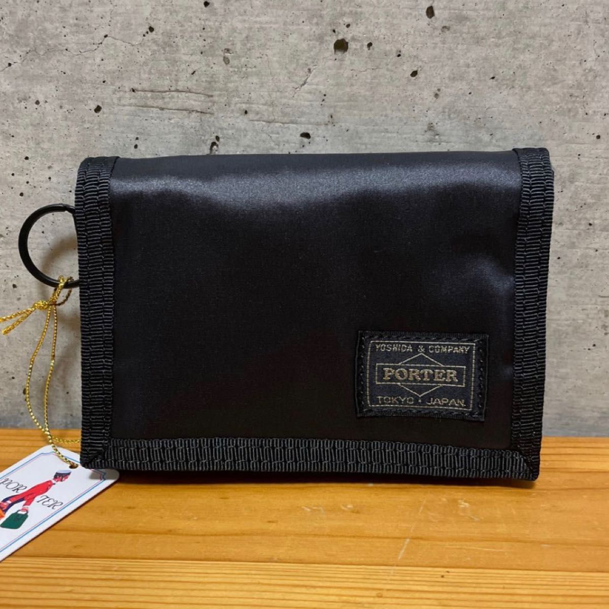 ブラック【新品】PORTER CAPSULE WALLET ポーター カプセル 三つ折り財布 吉田カバン コインケース 小銭入れ