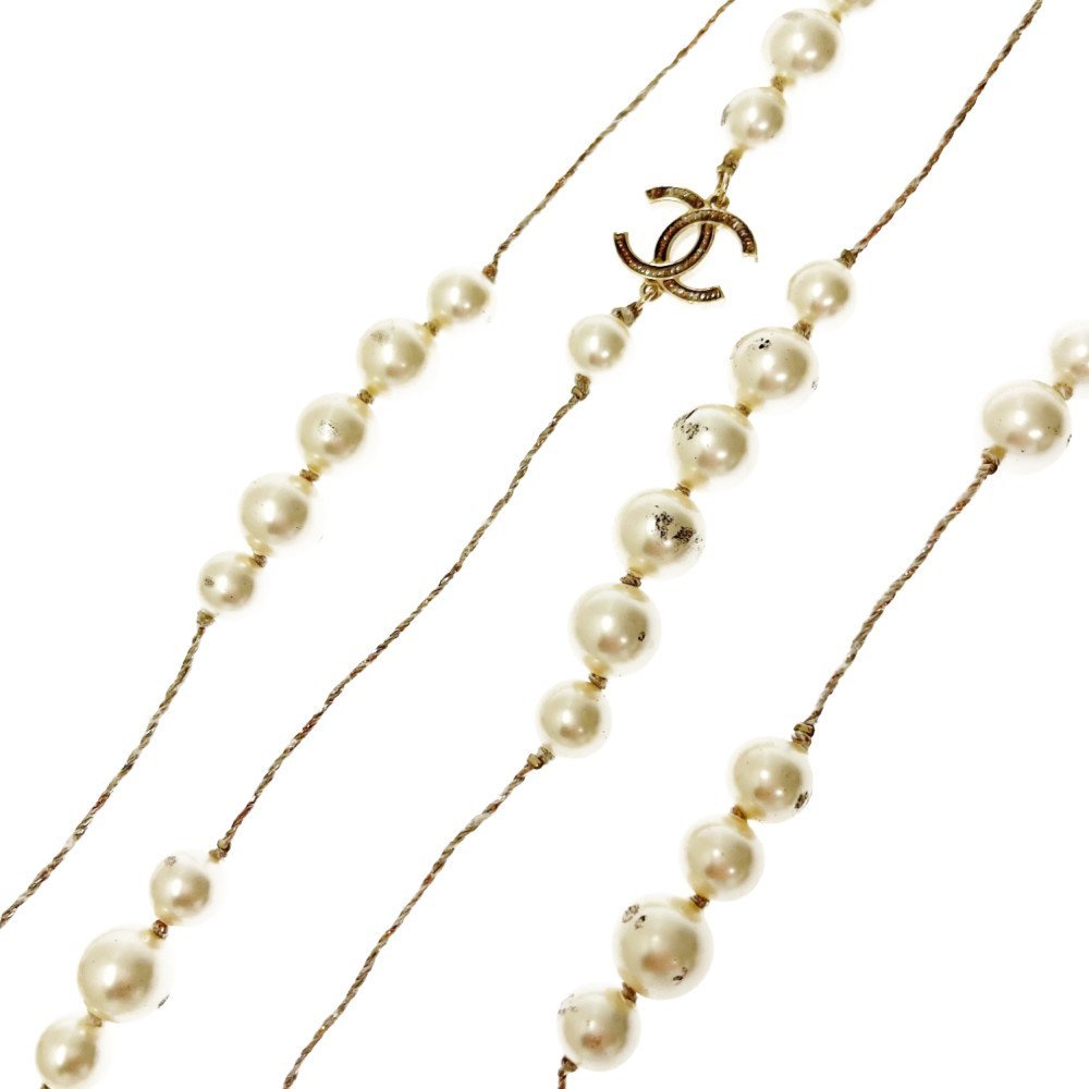 シャネル CHANEL シャネル フェイクパール ココマーク 138816 A15P 2連