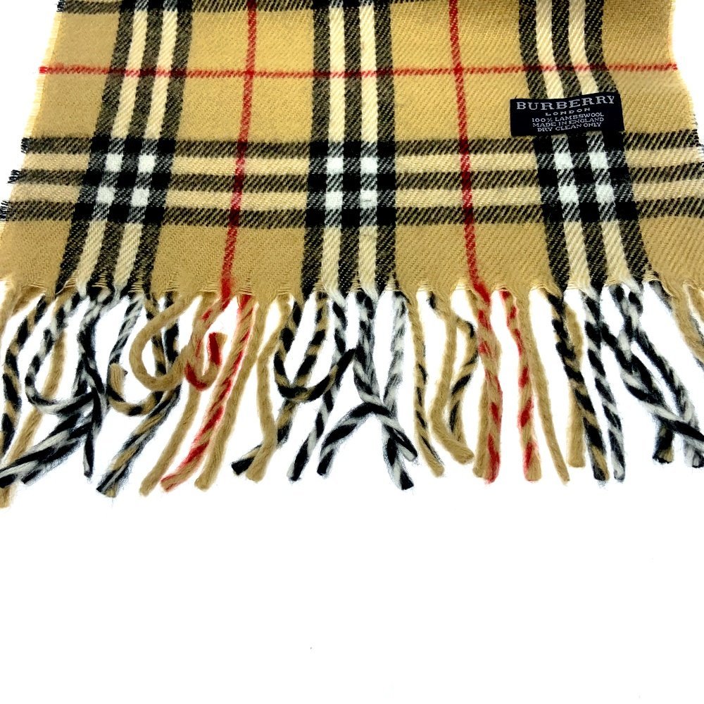 超歓迎された BURBERRY バーバリー マフラー 153020 ベージュ 男女兼用