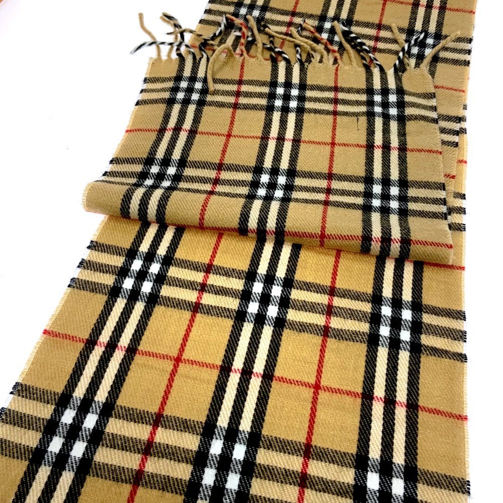 超歓迎された BURBERRY バーバリー マフラー 153020 ベージュ 男女兼用