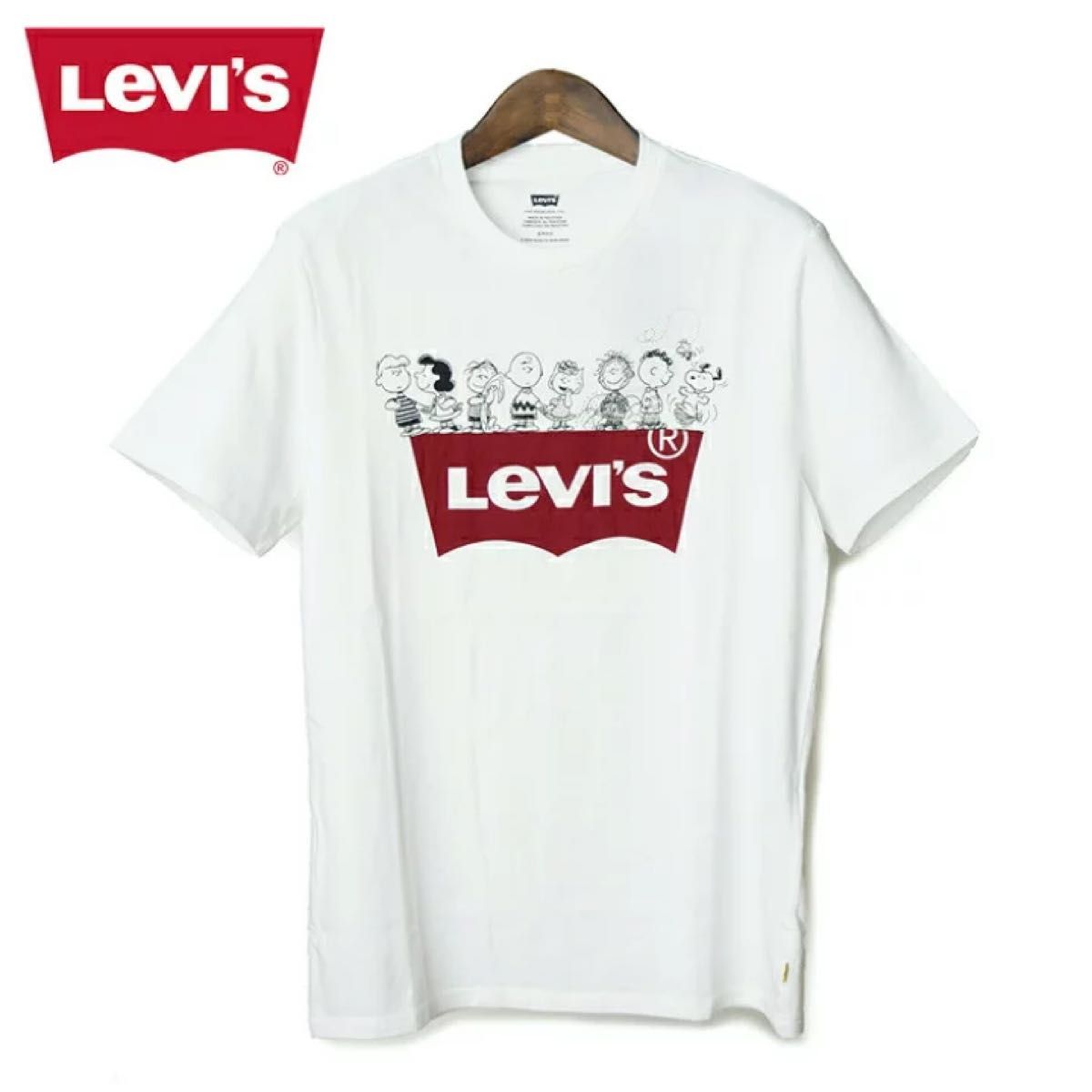 【値引き不可】新品リーバイス×スヌーピーLEVI'S×PEANUTSコラボ　バットウィングスヌーピー Tシャツ MＬ【完売品レア】