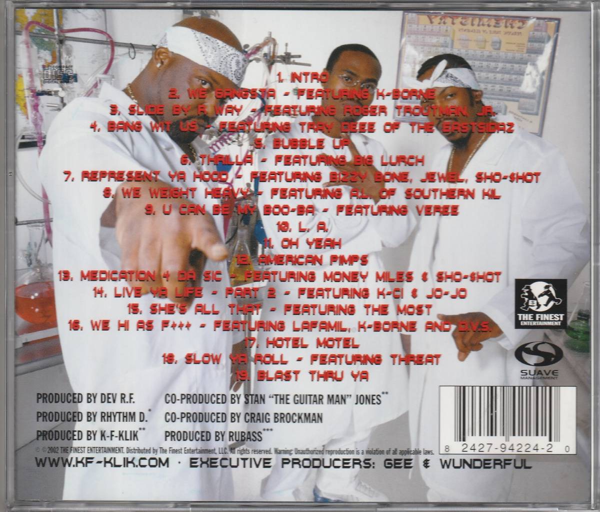 中古CD■HIPHOP/G-RAP■K.F. KLIK／Gangsta Khemistry／2002年／Kali's Finest■Roger Troutman Jr, Tray Dee, K-Ci & JoJo, Bizzy Bone_画像2