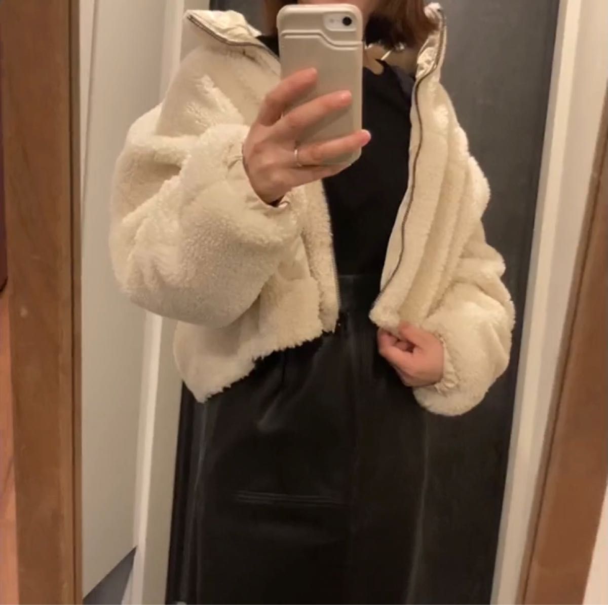 ZARA リバーシブルボアブルゾン