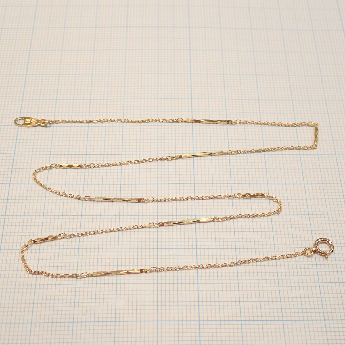 □K18切子チェーンネックレス 2.2g 40cm□キリコ□昭和レトロ□キリコ
