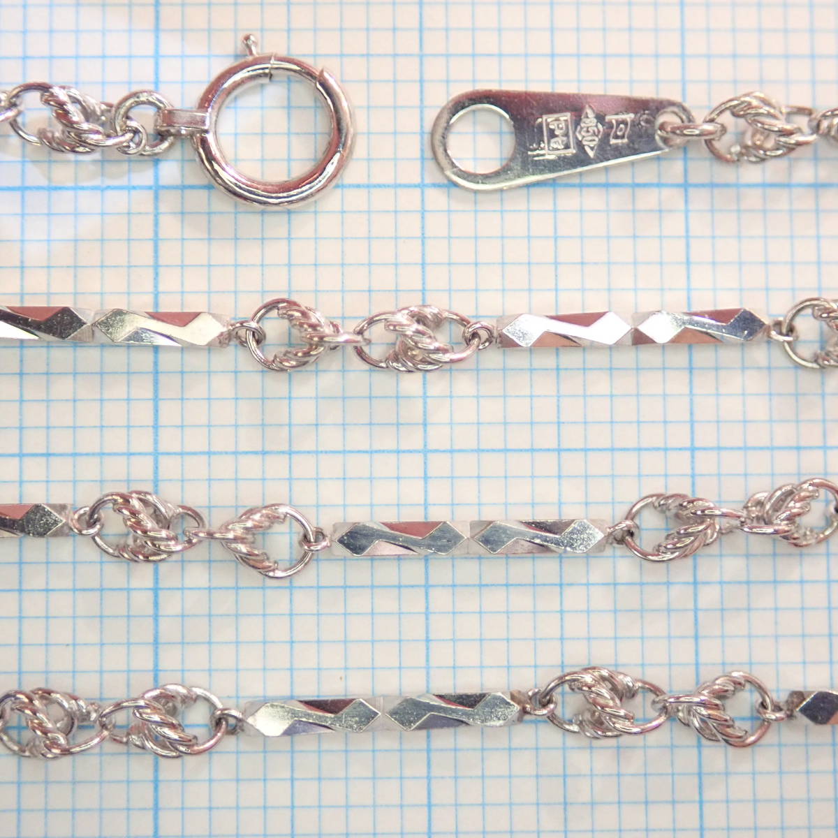 □Pt850 pm切子チェーンネックレス 5.7g 43cm□キリコ□磨き仕上げ