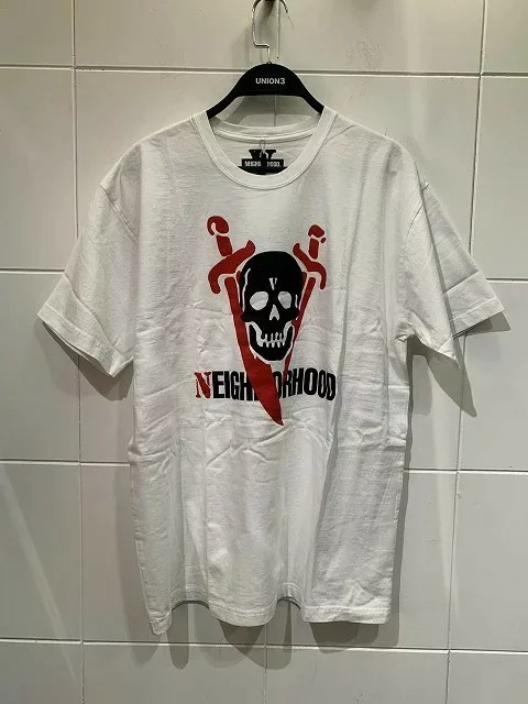 NEIGHBORHOOD 19ss VLONE NHVL.T-2/C-TEE.SS Lサイズネイバーフッド×ヴィーローン スカル半袖Tシャツ ホワイト NBHD