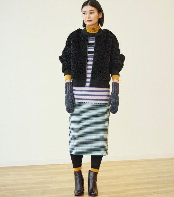 ユニクロ MARNI メリノブレンドボーダーニットワンピース XL ユニクロ MARNI メリノブレンドボーダーニットワンピース XL