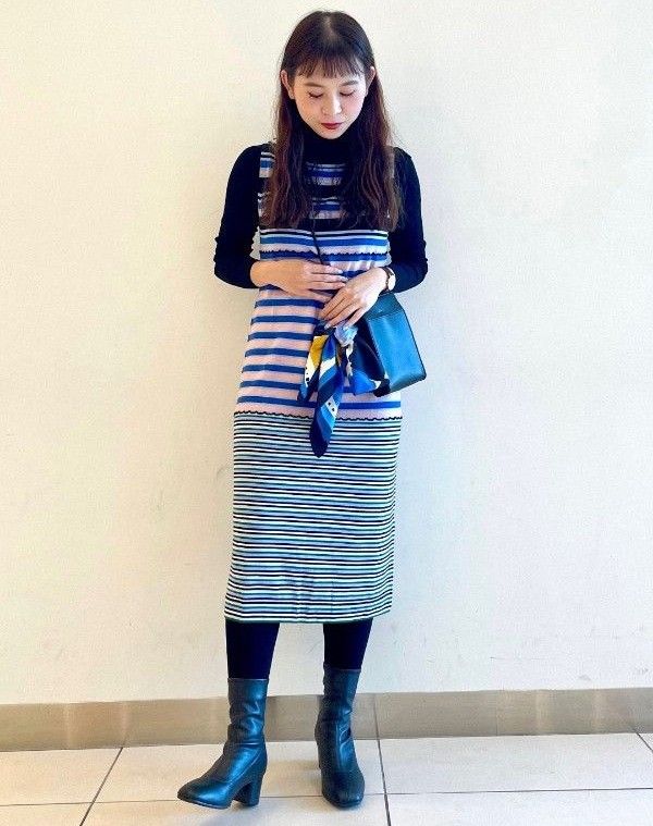 ユニクロ MARNI メリノブレンドボーダーニットワンピース XL ユニクロ MARNI メリノブレンドボーダーニットワンピース XL