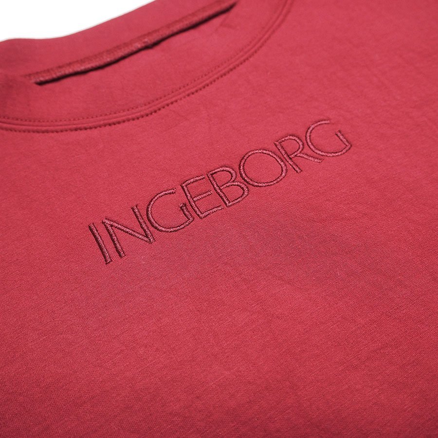[ free shipping ] Ingeborg red Logo embroidery bonding pull over / size 9 number /2021 spring kore/B26-1001