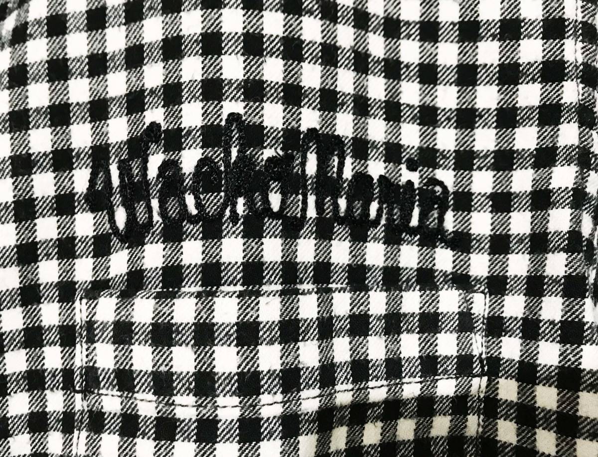 [ free shipping!]WACKO MARIA Wacko Maria silver chewing gum check LS shirt S size 