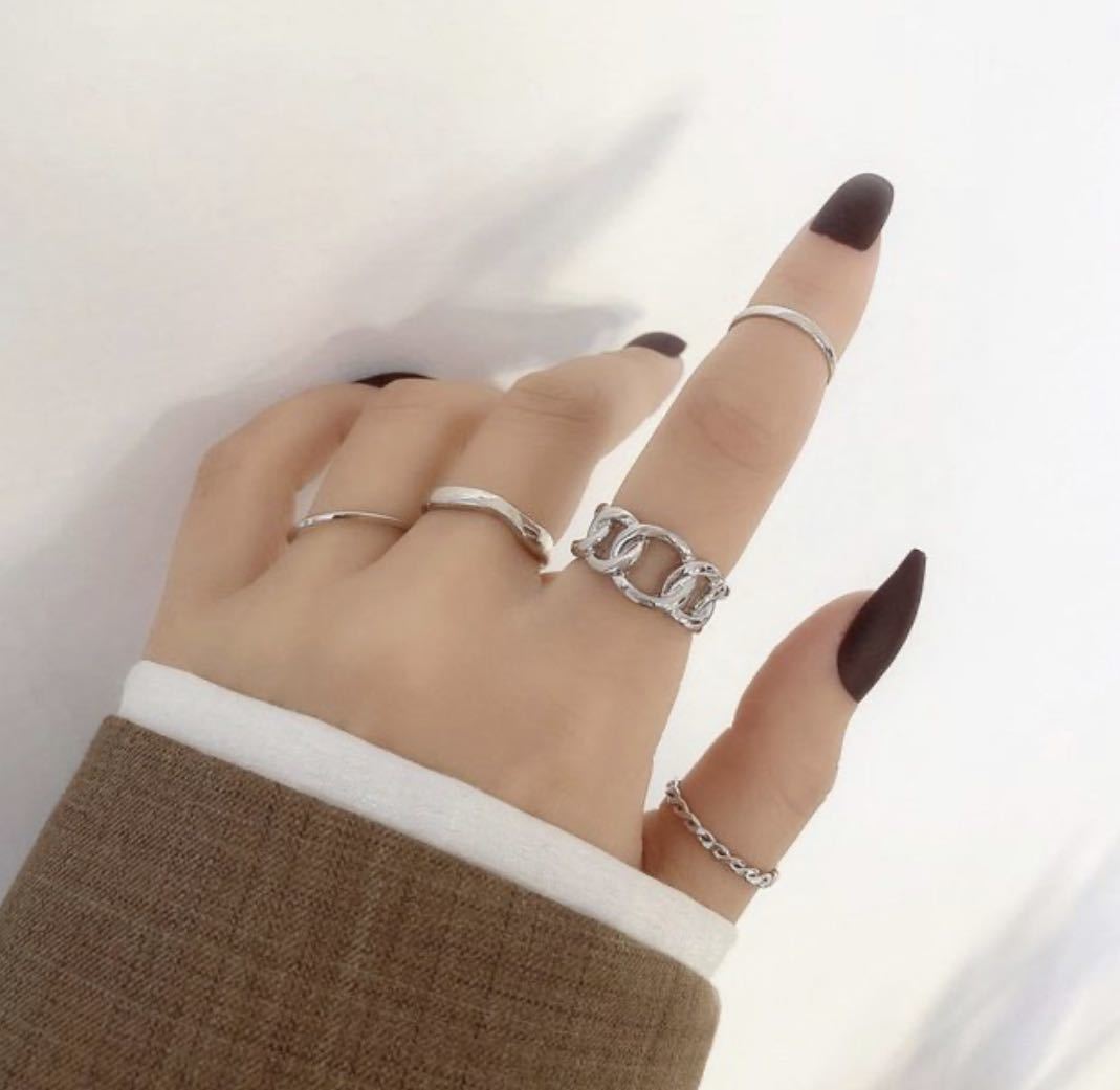 SALE☆新品☆リング 5点セット シルバー指輪 レディース 韓国 まとめ