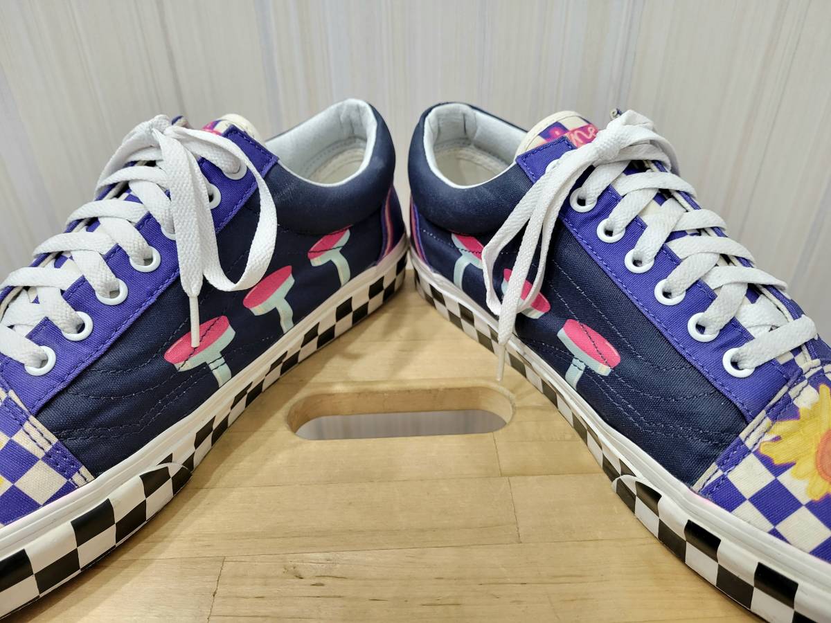 良好 VANS OLDSKOOL US11 29cm 721278 アメリカンダイナー ハンバーガー ネオン チェッカー柄 オールドスクール 限定_画像5