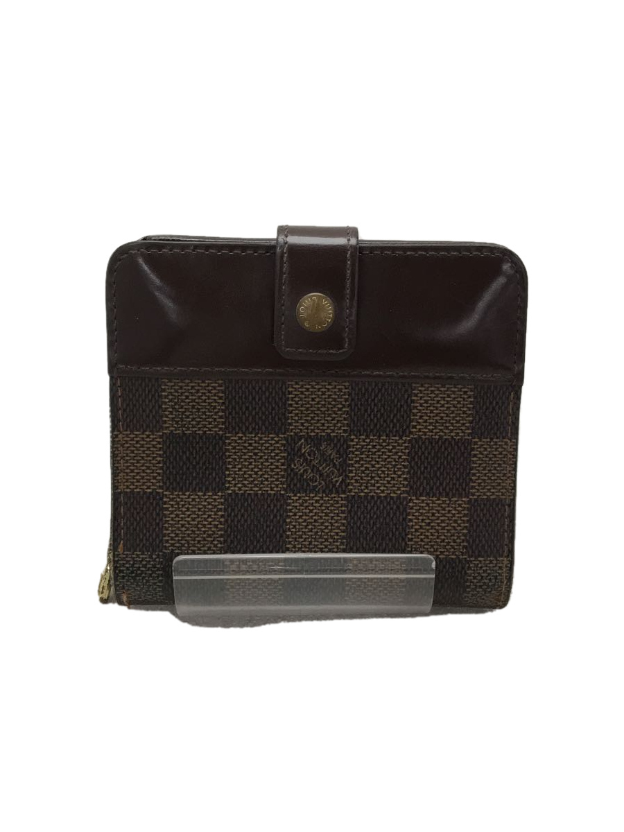 LOUIS VUITTON◆M61668/コンパクトジップ_ダミエ・エベヌ_BRW/PVC/BRW/レディース_画像1