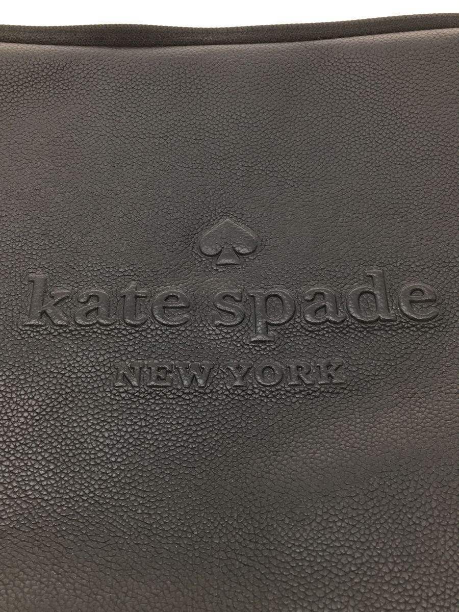 kate spade new york◆クラッチバッグ/レザー/BLK/無地_画像5