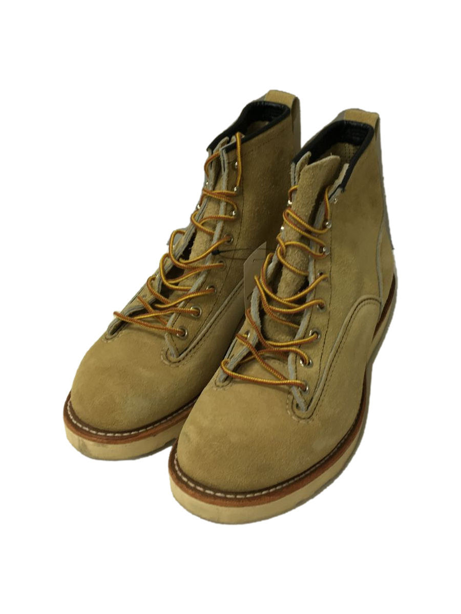 RED WING◇6 LINEMAN BOOTS/5819/レースアップブーツ/27.5cm/BEG/スウェード