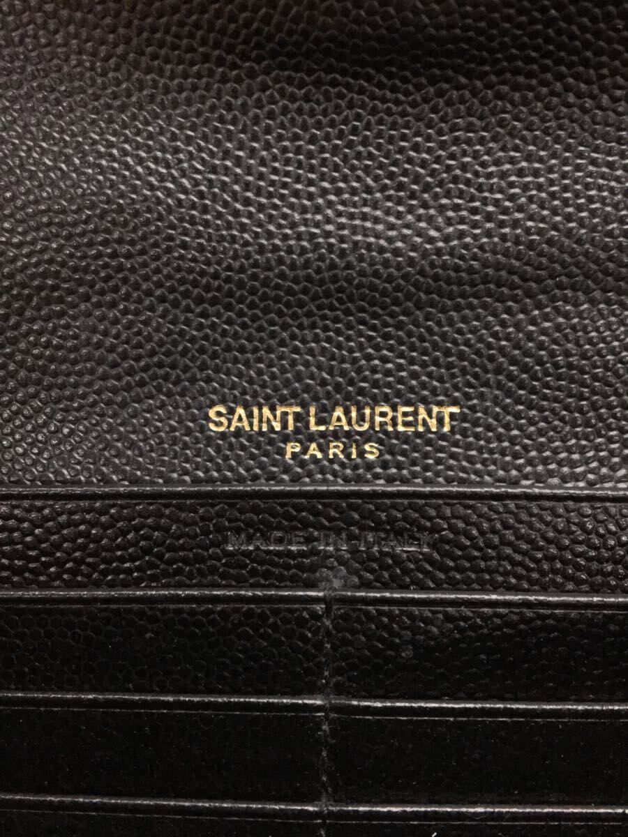 SAINT LAURENT◆長財布/レザー/BLK/無地/レディース/MONOGRAM MATELASSE_画像3