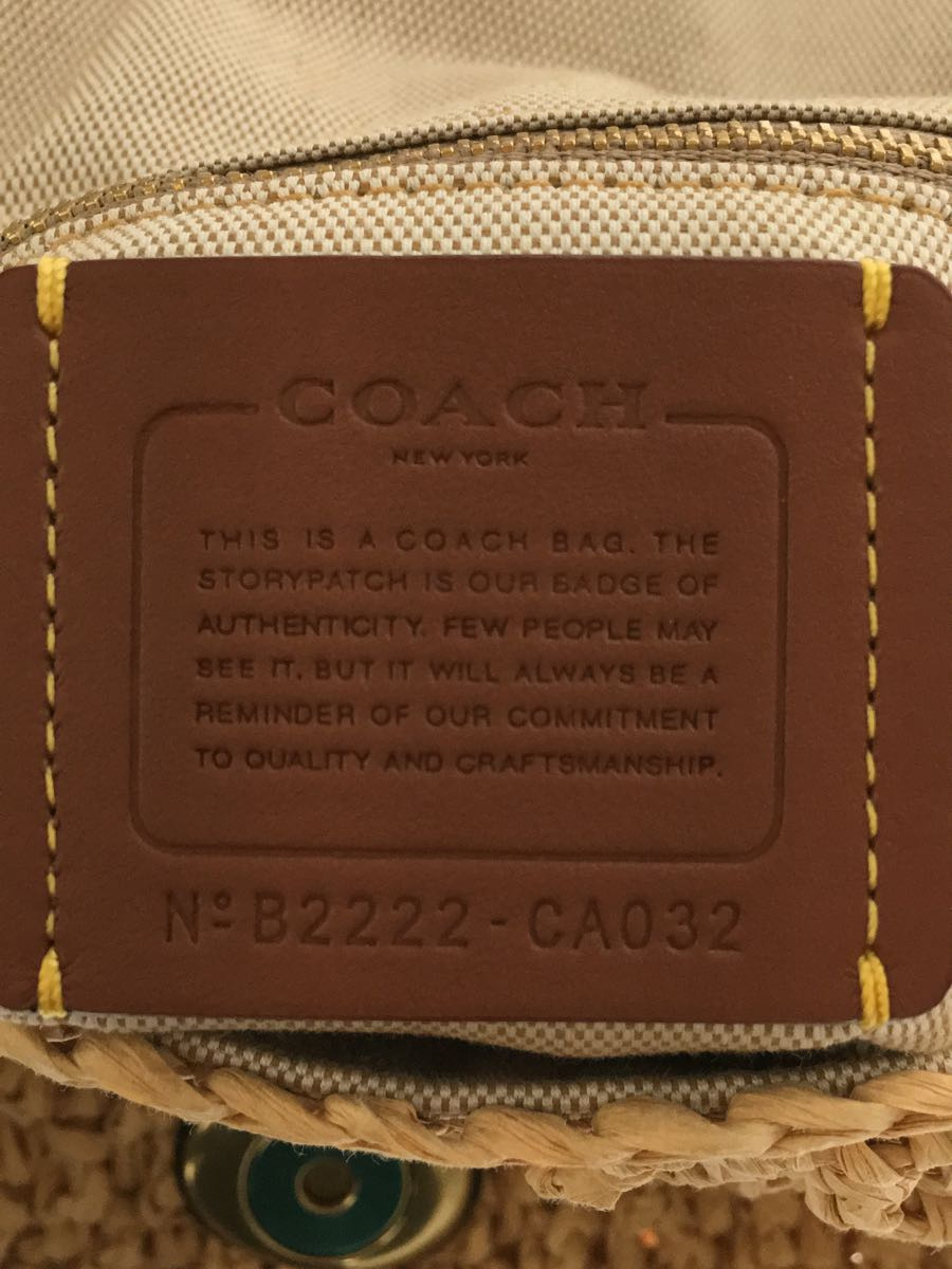 COACH◆ショルダーバッグ/-/BEG/無地_画像3