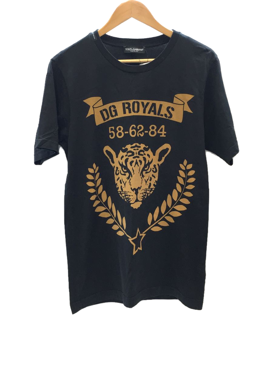 DOLCE&GABBANA◆Tシャツ/44/コットン/BLK/DG-ROYALS/ブラック/JT-G8HV4T/トラ