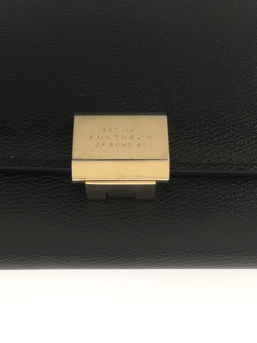 SMYTHSON◆2つ折り財布/レザー/BLK/レディース_画像3