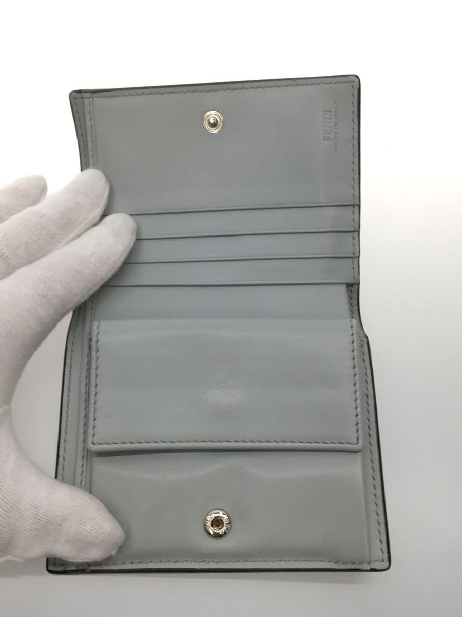 人気の FENDI◇2つ折り財布/レザー/GRY/レディース 二つ折り財布(小銭