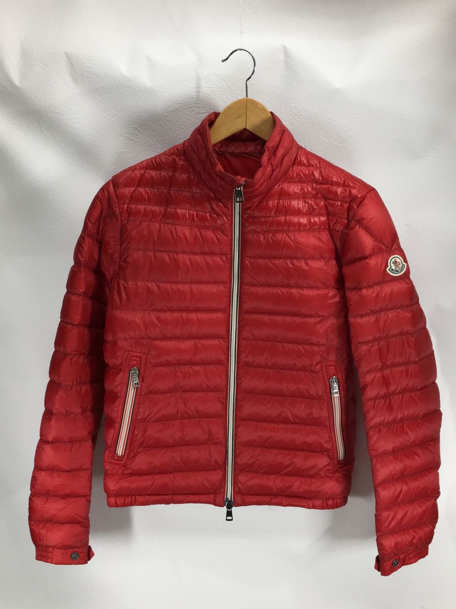 MONCLER◇ダウンジャケット/0/ナイロン/RED/無地 | normanhubbard.com