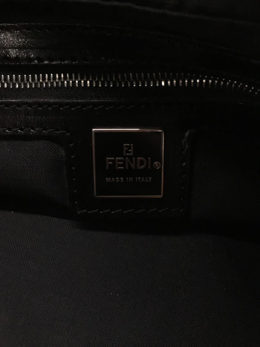 FENDI◆ショルダーバッグ/キャンバス/ブラック/ハンドル劣化/汚れ/ズッカ_画像3