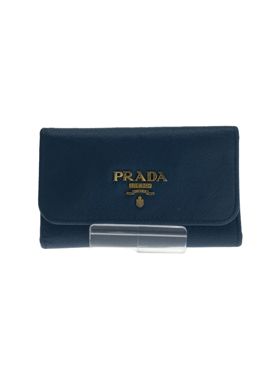 PRADA◆サフィアーノ/6連/キーケース/レザー/BLU/無地/レディース/1PG004_画像1