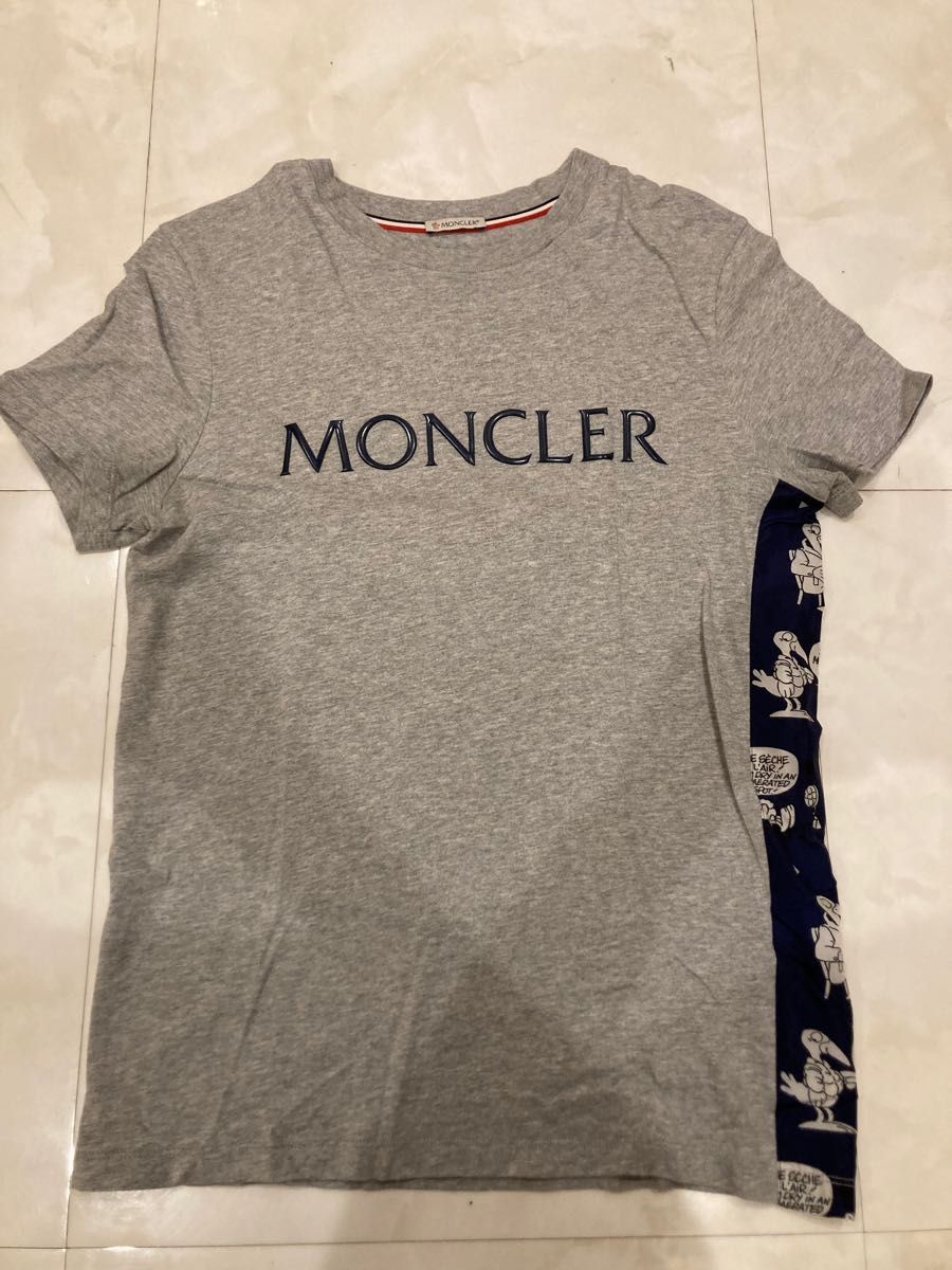 モンクレール ロゴ Tシャツ グレー サイズS MONCLER 半袖Tシャツ 