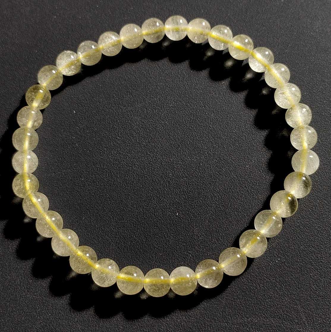 リビアングラス 丸玉 5mm 16cm ブレスレット Libyan desert glass