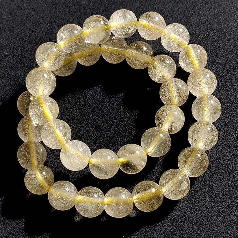 リビアングラス 丸玉 5mm 16cm ブレスレット Libyan desert glass_画像1