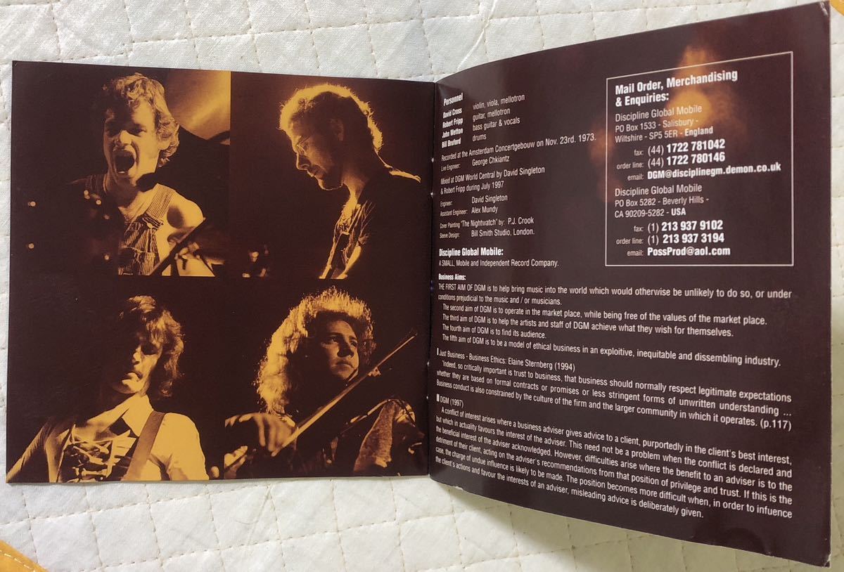 2CD！King Crimson / The Night Watch / Live 1973