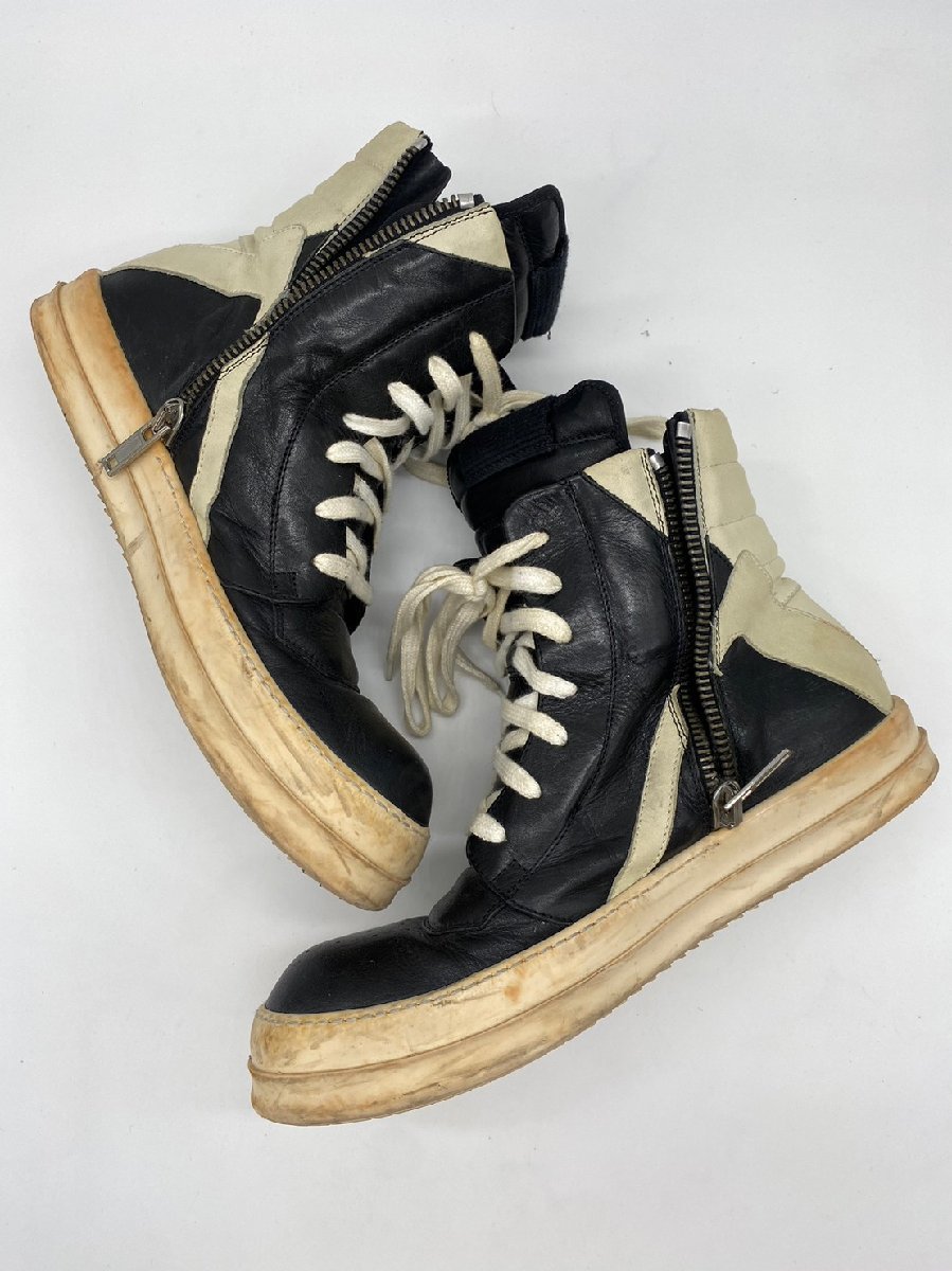 ☆RICK OWENS リックオウエンス☆ GEOBASKET ジオバスケット ハイトップスニーカー ブラック×ホワイト_画像5