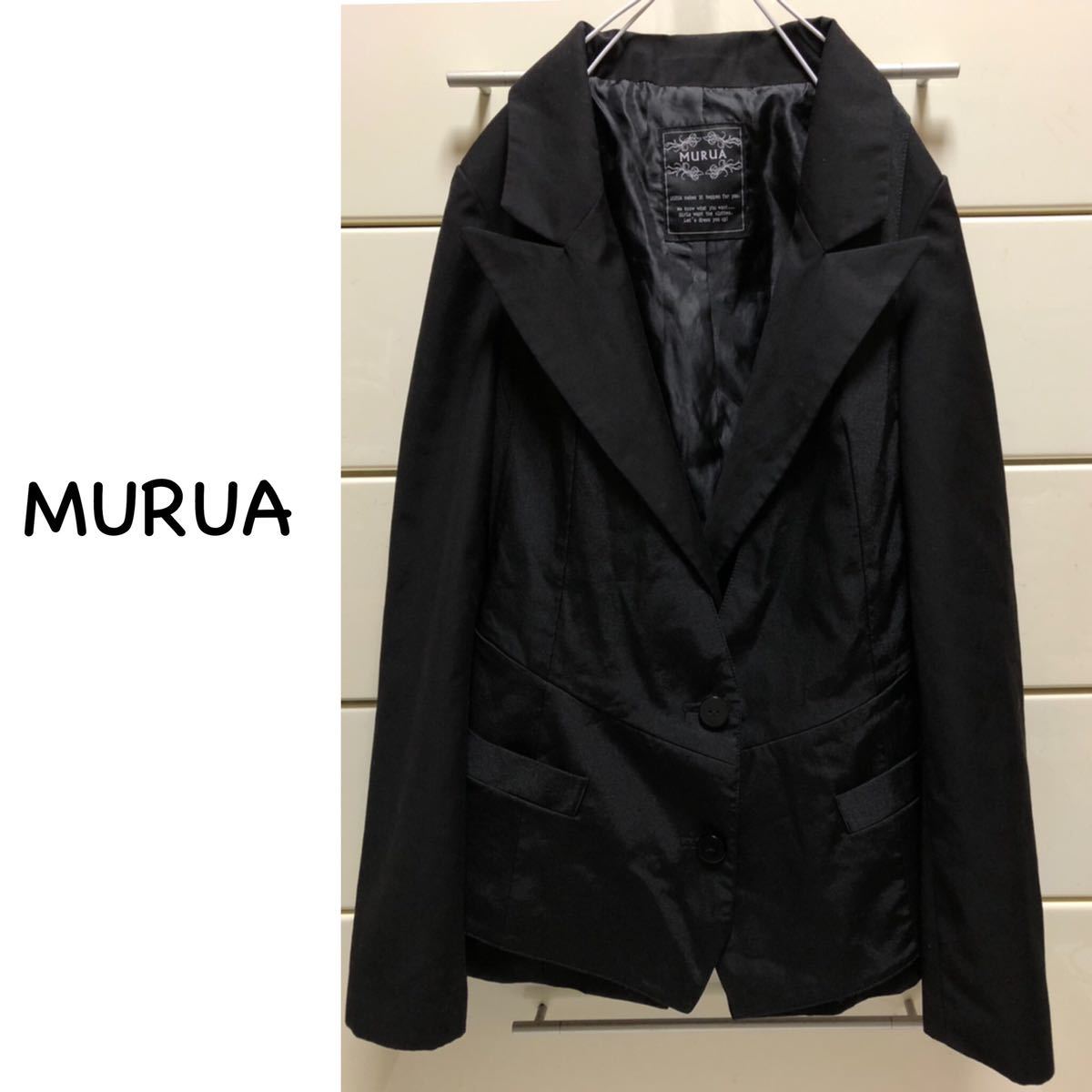 [ postage included ] MURUA 2way lustre the best attaching black Tailor jacket 3 black m Roo a jacket graduation ceremony go in . type 