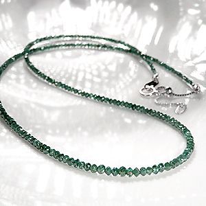 K18WG голубой зеленый бриллиант 13 carat колье белое золото зодиакальный камень женский мужской подарок подарок 